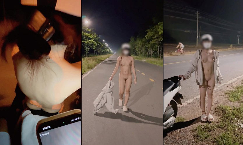 phim sex risa Em gái nghiện phô dâm cởi đồ đi dạo buổi tối